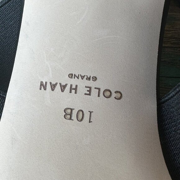 Cole Haan Strap Sandals Grand Aniston Leather Black  Elastic Women's Sz 10 B EUC - Picture 11 of 11